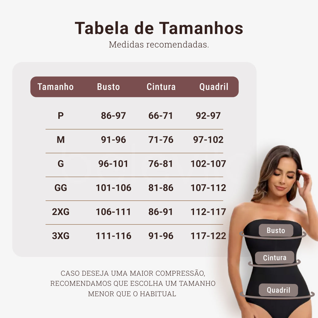 Body Modelador com Alça Removível - Premium Shaper - Compre 1 Leve 2 + Brinde