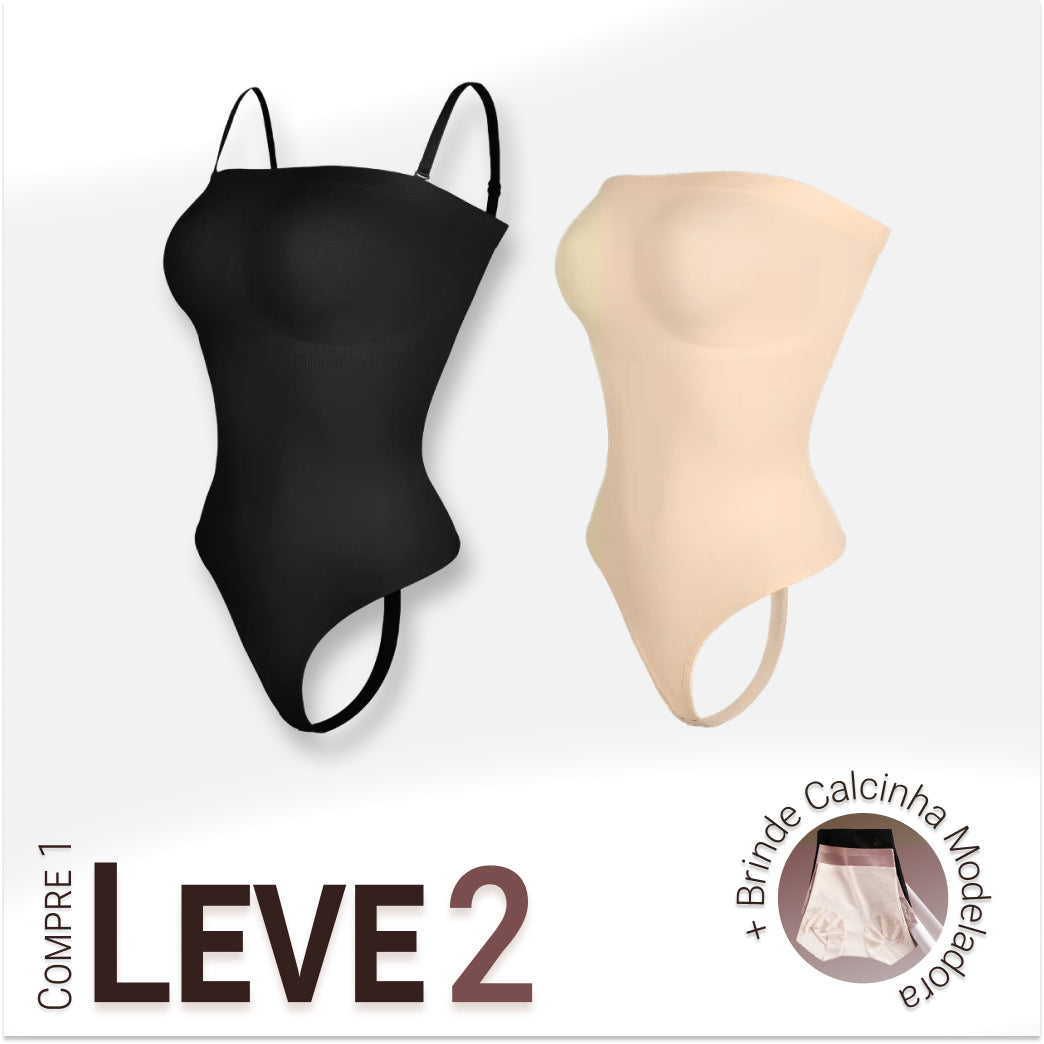 Body Modelador com Alça Removível - Premium Shaper - Compre 1 Leve 2 + Brinde